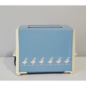 Vintage Proctor Silex Blue Country Geese 2 Slice Toaster READ DESCRIPTION